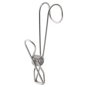 Pinza de alambre de acero inoxidable, pinzas para la ropa, pinzas para colgar ganchos en forma de J para cocina con diseño personalizado