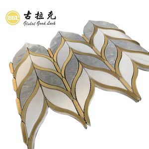 Marmo a getto d'acqua mattonelle di <span class=keywords><strong>mosaico</strong></span> in ottone piastrelle intarsio con pietre di marmo a getto d'acqua <span class=keywords><strong>mosaico</strong></span> - Product Image 3