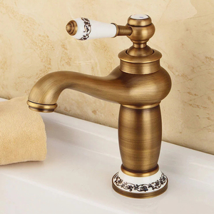 Bathroom Faucet Antique Bronze Finish Brass Basin Sink Solid Brass Faucets Single Handle Water Mixer Taps Bath