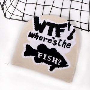 Biểu Tượng Tùy Chỉnh Beanie <span class=keywords><strong>Hat</strong></span> Dễ Thương Phim Hoạt Hình Cá Và Chữ Mô Hình Dệt Kim Y2K Beanie Cao Cấp Acrylic Đô Thị Unisex Thời Trang Mùa Đông Mũ - Product Image 6