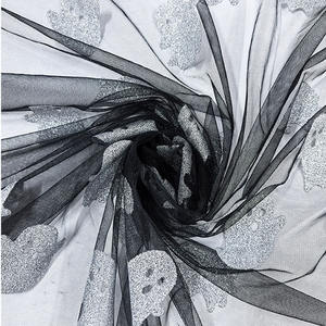 <span class=keywords><strong>Tissu</strong></span> en maille imprimé <span class=keywords><strong>gobelin</strong></span> noir à prix bon marché <span class=keywords><strong>tissu</strong></span> Hallowmas très léger pour la décoration de maison fantôme - Product Image 1