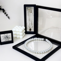 Boîtes d'emballage pour bijoux en film PE mince de forme carrée avec couleur et taille personnalisées, marque USM, boîte de rangement en plastique pour bagues
