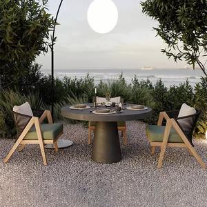 Conjunto de Sofás de Madera Maciza para Exteriores, Muebles de Jardín Resistentes al Agua y a los Rayos UV, Diseño Minimalista en Forma de L, Estructura de Aleación de Aluminio - Product Image 2