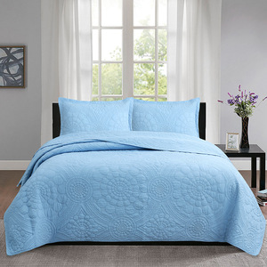 热卖大号100% 棉床罩被子套装200TC线计数家用纯色拼布技术 - Product Image 5