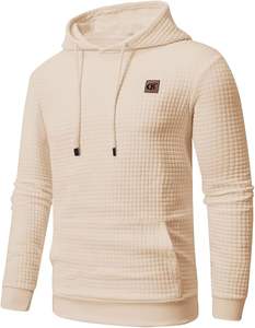 Pull-over décontracté pour homme en jersey 340 GSM, teint en pièce, tissé uni, logo personnalisé, matelassé, séchage rapide, doublé, 100% polyester, col à capuche - Product Image 3