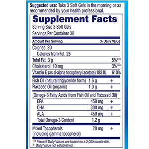 Alta potencia <span class=keywords><strong>Omega</strong></span> 90 Softgels 1200mg Soporte para ojos saludables para mujeres y hombres Suplemento de <span class=keywords><strong>Omega</strong></span> 3 - Product Image 3