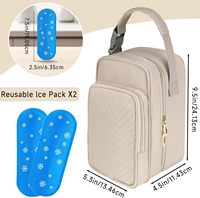 Sac isotherme de voyage pour lait maternel avec poche à glace, rangement portable isolé avec fermeture éclair