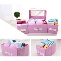 Mini boîte de rangement de bureau en tissu à 3 tiroirs avec poignées, unité de rangement de table peu encombrante pour chambre à coucher, coiffeuse et bureau