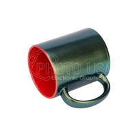 Revêtements ORCA 11 oz. Mug à sublimation vierge à peinture néon bicolore (vert à l'extérieur)
