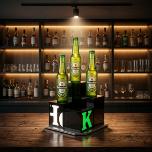 Moderno Soporte de Presentación de Vino con Luz LED, Exhibidor de Botellas de Vino Acrílico Iluminado Personalizado de Fábrica - Product Image 3