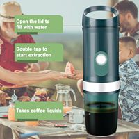 Mini machine à expresso entièrement automatique à capsules, café français, en acier inoxydable, batterie USB, double usage chaud/froid, 9600mAh, longue durée