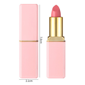 Pink Square Tube Velvet Matte <b>Lipstick</b> Silky Creamy High Pigment Long Wear Lip Color Multi Shades Available - Product Image 5