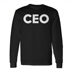 T-Shirt a Maniche Lunghe CEO con Stampa Bianca e Nera, Abbigliamento Promozionale - Product Image 2