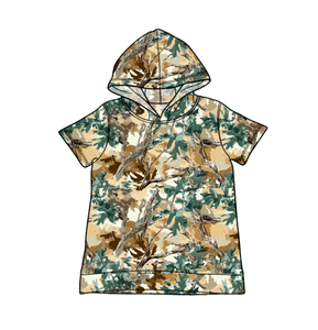 Chemise à capuche à manches longues pour garçons, style décontracté, motif branches de chasse, en coton et élasthanne, pour enfants et frères, vente en gros, collection boutique personnalisée - Product Image 5