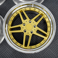 Jantes Mforged Gold Deep Dish à cinq branches multi-pièces, ajustement personnalisé, programme de vente en gros OEM ODM pour les marques de pièces détachées