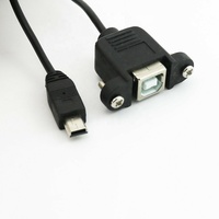 Cable de Impresora USB 2.0 B Hembra de Montaje en Panel a Mini USB de 5 Pines