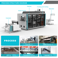 Machine de thermoformage plastique entièrement automatique pour la fabrication de gobelets, bols, pots de pépinière et contenants alimentaires en PP, PET, PS