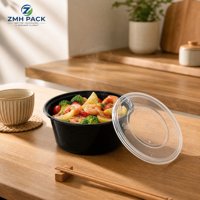 Boîte à bento Zmh écologique sans BPA en PP, anti-fuite, personnalisée avec impression UV, 10/16/20 oz, pour l'emballage de repas à emporter
