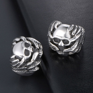 Winged Skull <b>Ring</b> For <b>Men</b> Gothic Style <b>Silver</b> Tone Jewelry Gift - Product Image 4