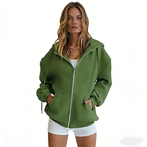 Sudadera con Capucha y Cremallera Informal de Moda para Mujer, Chaqueta Estilo Novio Básica de Otoño Invierno con Logotipo Frontal, Diseño Personalizado ODM - Product Image 5