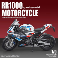 Alliage 1:9 Diecast Motorcy BWM S1000 M Racing Metal Model Collection Roue avant Direction Shock Abses Motorcycle Model Toys