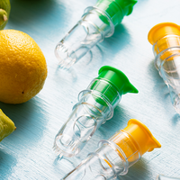 Presse-citron manuel portable, extracteur d'agrumes miniature avec couvercle en forme de feuille, en plastique PP réutilisable, pour faire du jus de citron vert