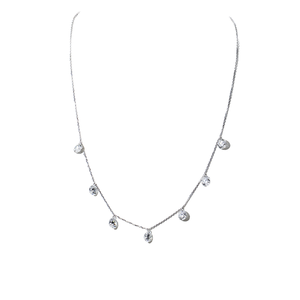 พร้อมจัดส่ง สร้อยคอทองคำขาว 9k ชุบโรเดียม ประดับเพชรทรงกลมเจียระไนแบบแล็บโกรว์ ดีไซน์หรูหราทันสมัย เหมาะสำหรับทั้งชายและหญิง - Product Image 1