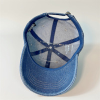 Groothandel op maat gemaakte denim baseballcap met logo, 6 panelen, vintage gewassen, 'dad hat' met metalen gesp voor zakelijke relatiegeschenken en teams
