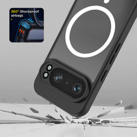 Étui de téléphone Wintop de luxe magnétique en TPU+PC, étanche et antichoc, pour Google Pixel 9 et Pixel 9 Pro, coque arrière mate givrée