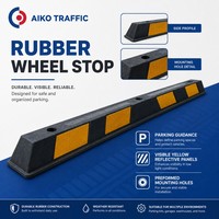 Aiko – Modèles de butées de roue en caoutchouc et plastique pour parkings, marquages jaunes, trous de fixation préformés, hauteur réglable (70-200 mm)