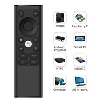 Télécommande sans fil Air Mouse 2,4G avec gyroscope, commande vocale, clavier QWERTY rétroéclairé double face pour Android TV Box, Smart TV, Mini PC