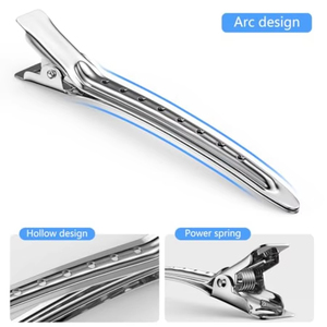 30 Pinzas de Pelo Metálicas Tipo Cocodrilo - Pinzas Plateadas con Forma de Pico de Pato y Agujeros, Pinzas Resistentes para Estilismo de Salón, Tamaños Variados, para Hacer Lazos DIY - Product Image 5
