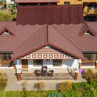 Villa-Dachplatten aus Wellblech, Milano Steinbeschichtete Dachziegel, Terrakotta-Farbige Metall-Aluminium-Dachplatten für Häuser