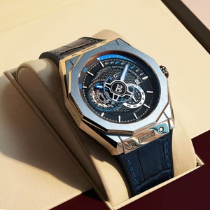 BG8601-B Men Automatic <b>Watch</b> 42.5mm <b>Mechanical</b> Wristwatch 50M Waterproof Sapphire Luminous Leather Strap Fashion - Product Image 5
