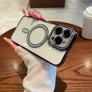 Long Lanh Bột Sang Trọng Rõ Ràng Điện Thoại Di Động Trường Hợp Đối Với Iphone16 15 14 13 Từ Mềm TPU Điện Thoại Di Động Trường Hợp Đối Với Apple iPhone 15 Kim Cương Bìa - Product Image 3