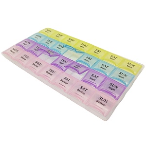 Caja Organizadora de Pastillas Semanal de Gran Tamaño con 28 Compartimentos de Plástico PP, Resistente a Niños, Multicolor, Precio Económico, Oferta - Product Image 3