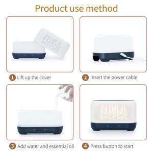 Diffuseur d'arômes effet bois 200 ml, humidificateur flamme, lumière LED, cadeau pour la maison et le bureau, électrique 24V, bruit 35 dB - Product Image 3