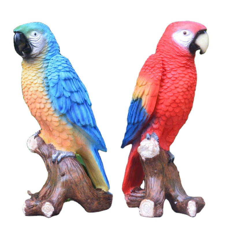Animal Ornaments Resin Bird Parrot Sculpture Realistic Simulation Desktop Decoration Southeast Garden statue decoration Outdoor