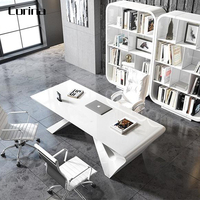 Bureau de luxe en pierre artificielle de chine, surface résistante, table de bureau