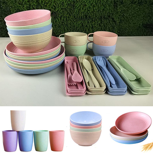 Western-Style Wheat Straw Cutlery Set Modern Design Includes Spoon Chopsticks for Parties Limited-Time Discount for Giveaways