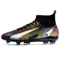 Chaussures de football sur gazon avec logo personnalisé, bottes à la cheville, fabriquées en usine, taquet pour intérieur, épingle à bout rond pour enfants, tailles pour hommes, vente en gros