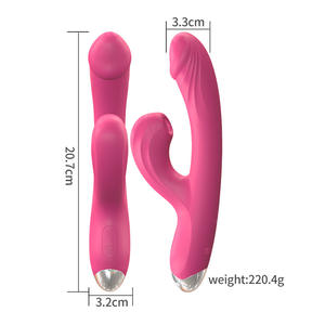 Hete Verkoop 2in1 Vibrerende <span class=keywords><strong>Clitoris</strong></span> Zuigende Vibrator Verwarmde Dildo Massager Vrouwelijke G-Spot Vibrator Volwassen Seksspeeltjes - Product Image 4