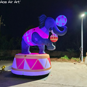 Sculpture d'éléphant gonflable sur le thème du <span class=keywords><strong>cirque</strong></span>, avec boule d'équilibre sur base de tambour pour les événements de carnaval - Product Image 4