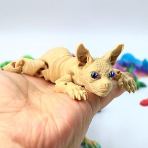 Modelo de juguete de gato siamés impreso en 3D creativo al por mayor, adornos de gato sin pelo de moda de plástico para niños, personajes de Frozen, puesto de cristal - Product Image 5