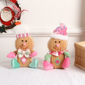 Adornos Navideños de Galleta de Jengibre, Juego de Figuras Decorativas en Posición Sentada para Fiestas, Viene en Bolsas, Decoración Luminosa - Product Image 1