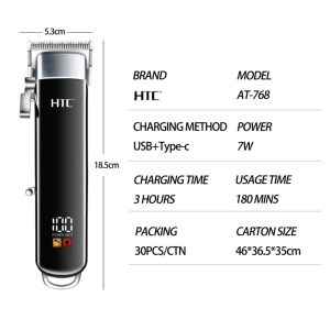 HTC tại 768 chuyên nghiệp bằng sáng chế tóc Clipper cho thợ cắt tóc và sử dụng nhà với gốm lưỡi Type-C phí - Product Image 5