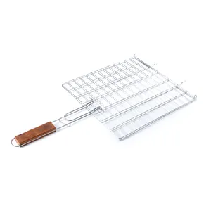 Bbq Accessories Stainless Steel Barbecue Net Bbq Grill Wire Mesh With Handle