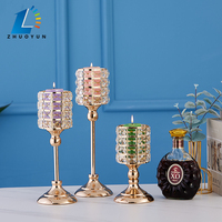 Bougeoir métallique, centre de Table en verre doré et argenté, support de bougie pour décoration de mariage