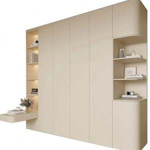 Armarios Modernos con Tocador, Fabricación de Armarios de Acero, Armario Pequeño de Madera Oscura, Mueble de Dormitorio de Lujo - Product Image 1