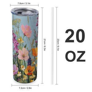 Stainless Steel Tumbler 20oz Vacuum <b>Insulated</b> Straight <b>Cup</b> Custom Design Beverage Container - Product Image 1